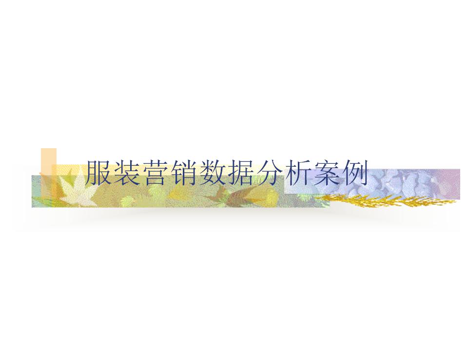 抛砖引玉-服装营销数据分析案例