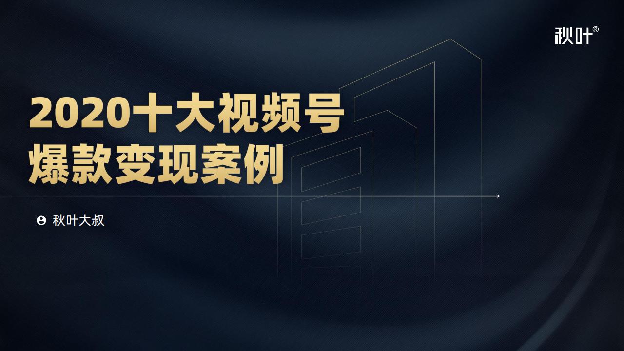 秋叶出品：2021十大视频号爆款变现案例