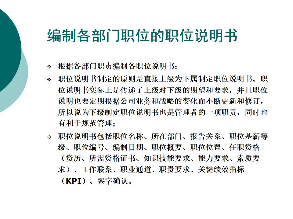 手把手教你如何填写职位说明书
