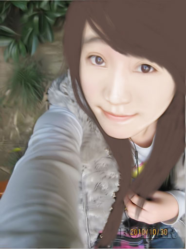 Photoshop把MM手机照片转为手绘效果