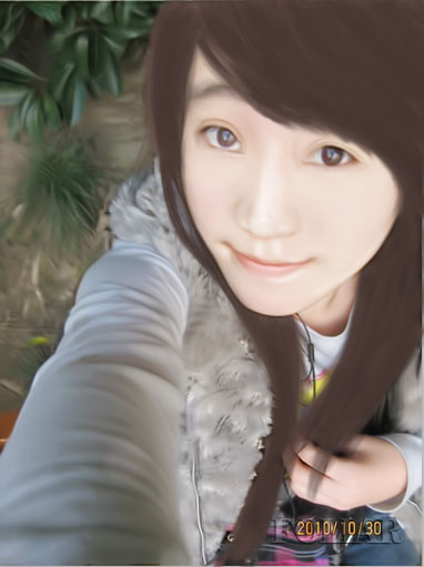 Photoshop把MM手机照片转为手绘效果