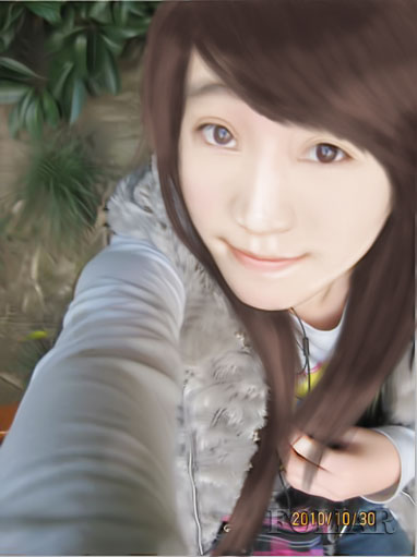 Photoshop把MM手机照片转为手绘效果