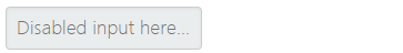 Disabled Inputs