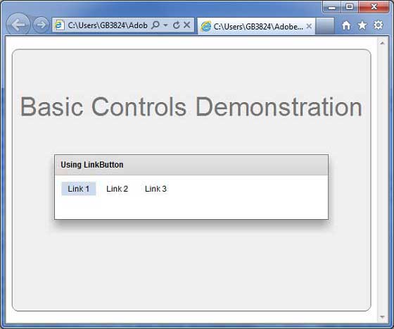 Flex LinkButton Control