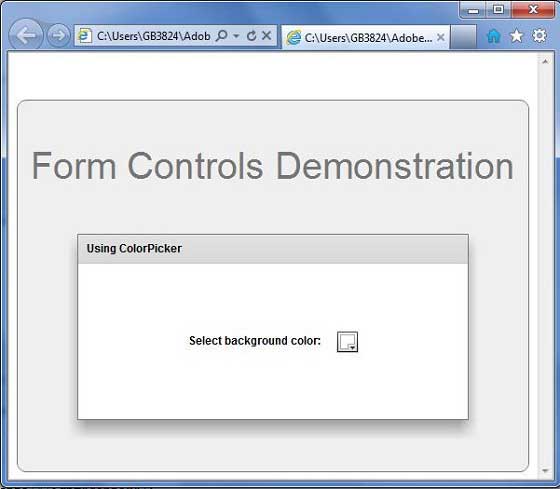 Flex ColorPicker Control