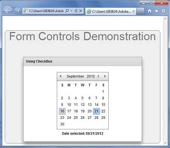 Flex DateChooser Control