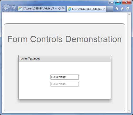 Flex TextInput Control