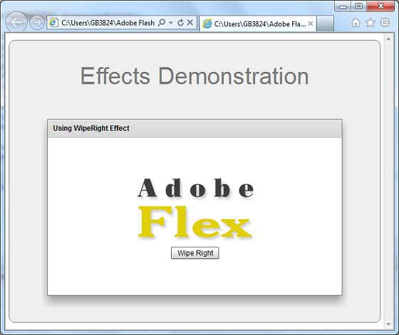 Flex WipeRight Effect