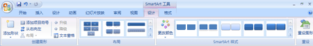 功能区“设计”组中的“SmartArt工具”