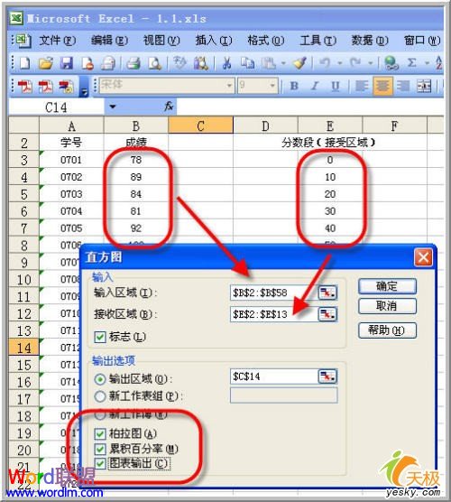 Excel表格中制作专业的数据分析、统计之——直方图图表