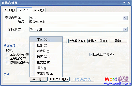 Word2003字符批量替换格式教程