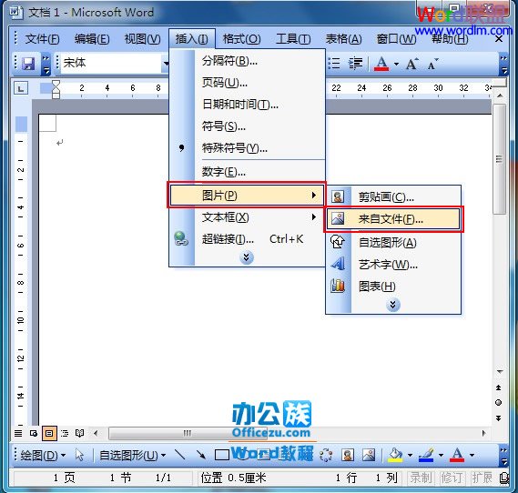 Word2003在A4纸上打印多张图片方法