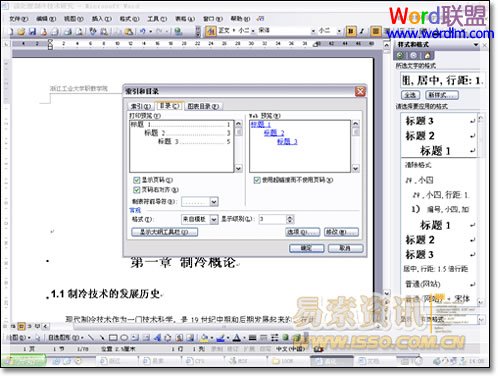 Word2003中怎样设置自动生成目录