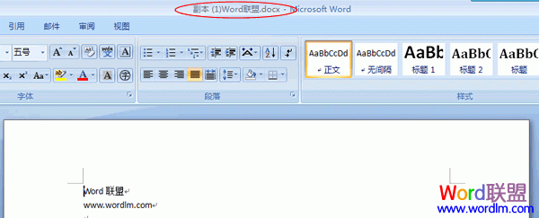 Word2007入门教程：5、以副本方式打开文档