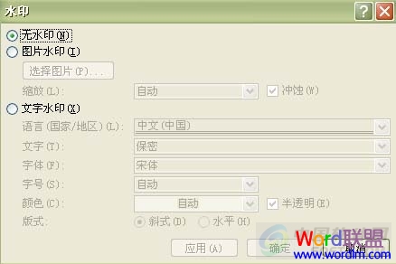 用Word2007为文档添加文字水印和图片水印