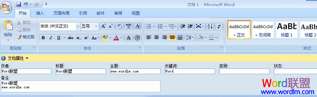 Microsoft Word2007如何设置文档的个人信息