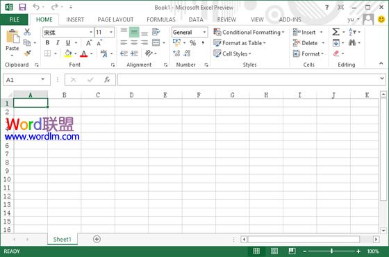 Excel2013空白工作簿