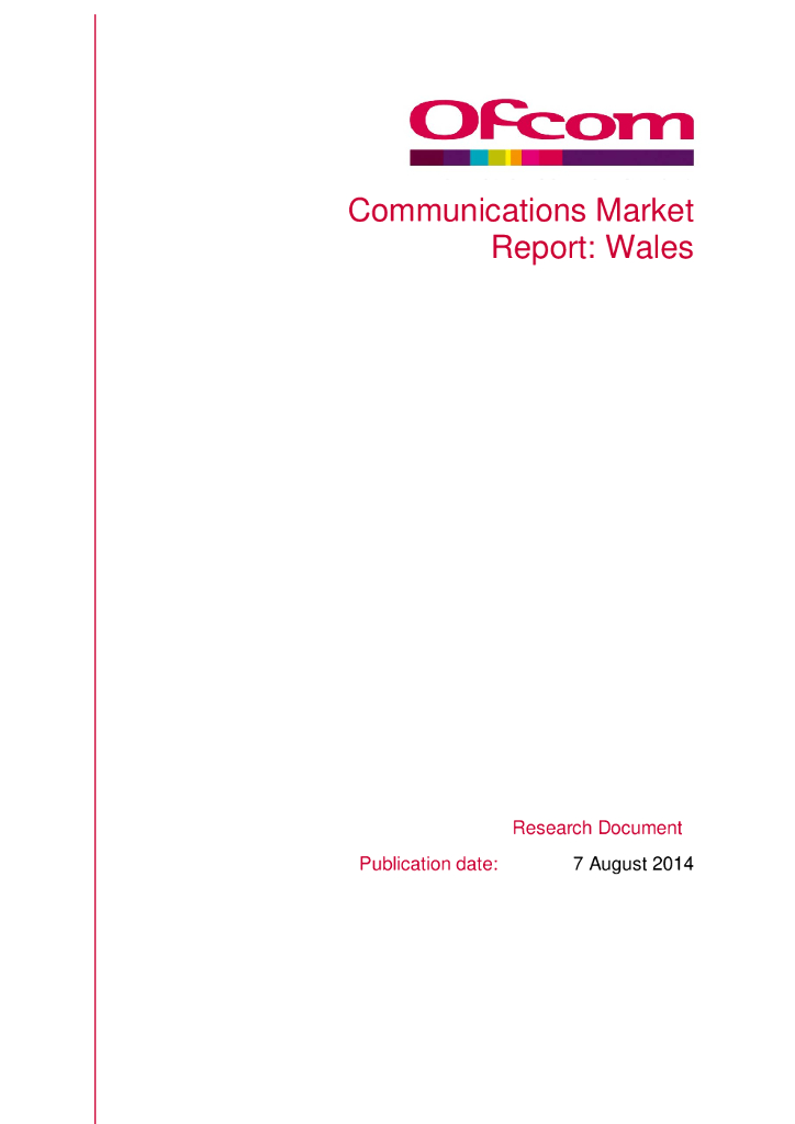 Ofcom：2014年威尔士互联网电视行业报告（英文版）