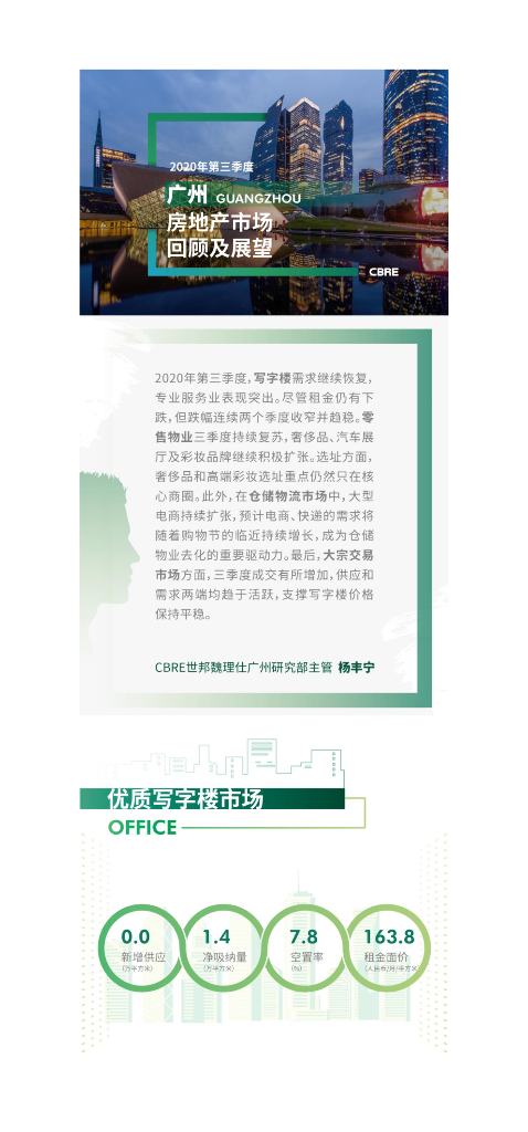 世邦魏理仕：2020年第三季度广州房地产市场回顾及展望