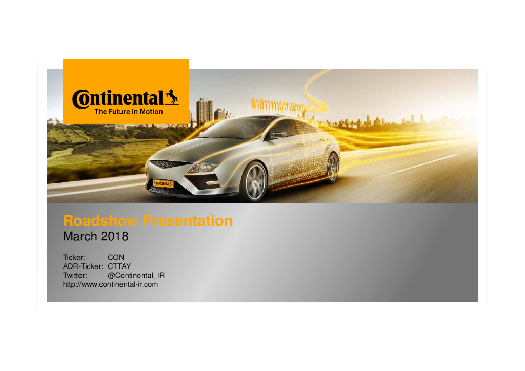 Continental大陆集团IPO上市路演PPT