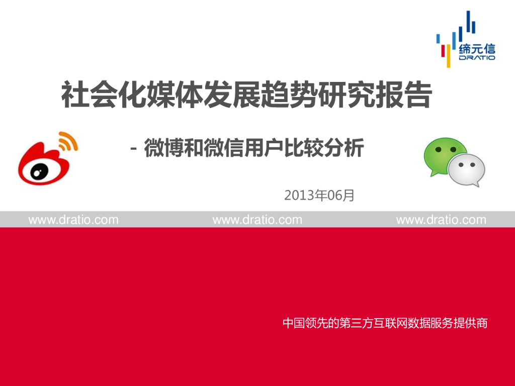 缔元信：社会化媒体发展趋势研究报告——微博和微信用户比较分析