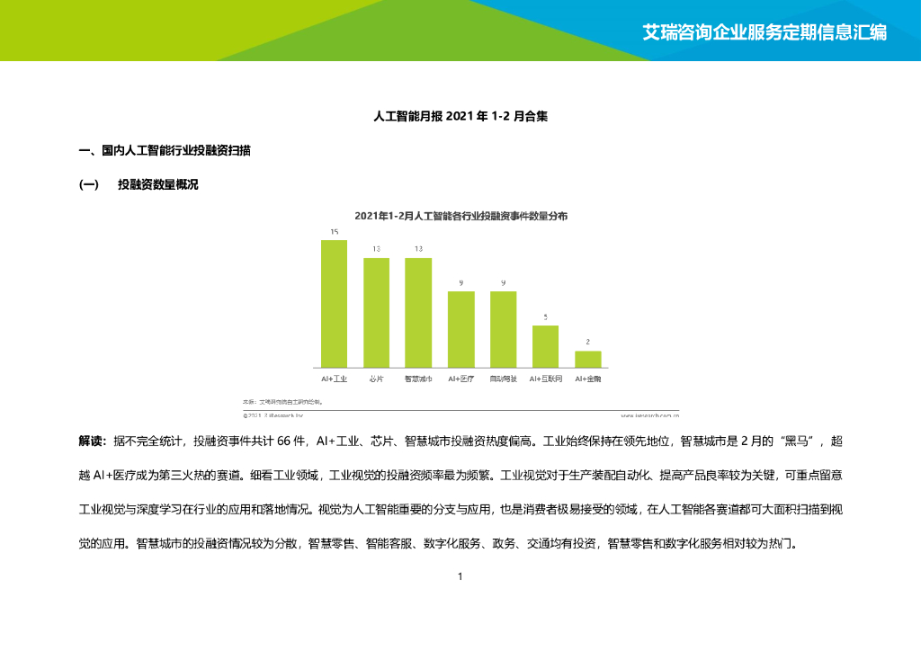 艾瑞咨询：2021年1-2月中国人工智能月报公开版_第10页