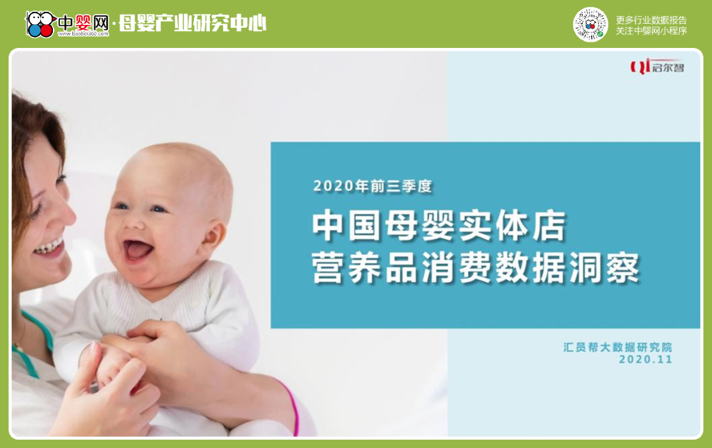 汇员帮&中婴网：2020前三季度中国母婴实体店营养品消费数据洞察