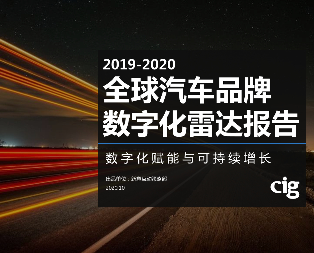 新意互动：2019-2020全球汽车品牌<em>数<em>字化</em></em>雷达报告 海报