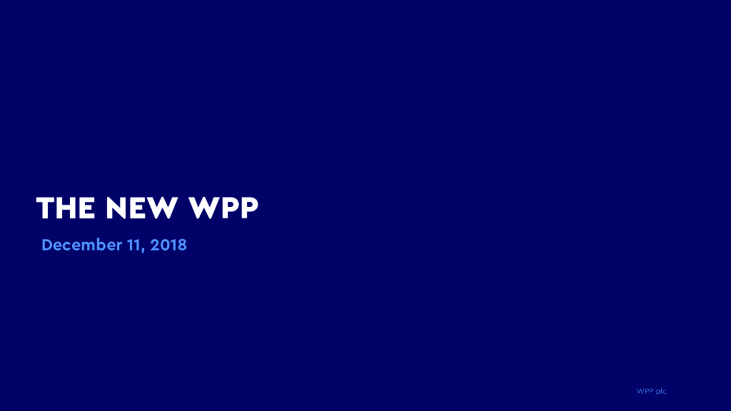 WPP全新战略：成为创意变革（Creative Transformation）公司（英文版）