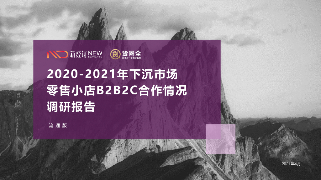 新经销：2020-2021年下沉市场零售小店B2B2C合作情况调研报告