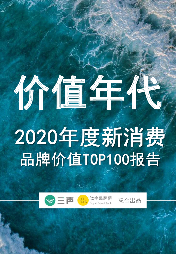 DBRank：价值年代—2020年度年度新消费品牌价值TOP100报告