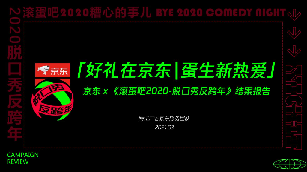 2021京东《滚蛋吧2020脱口秀反跨年》结案报告
