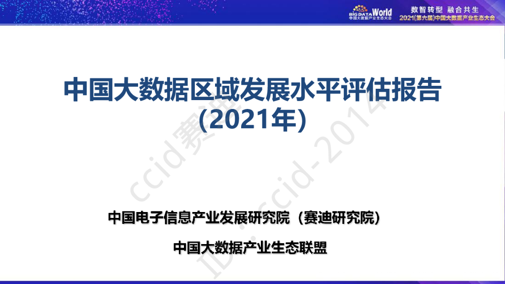 赛迪智库：中国大数据区域发展水平评估报告（2021年）