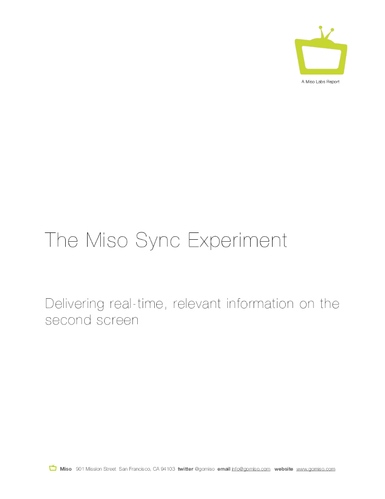 The Miso Sync Experiment（英文版）