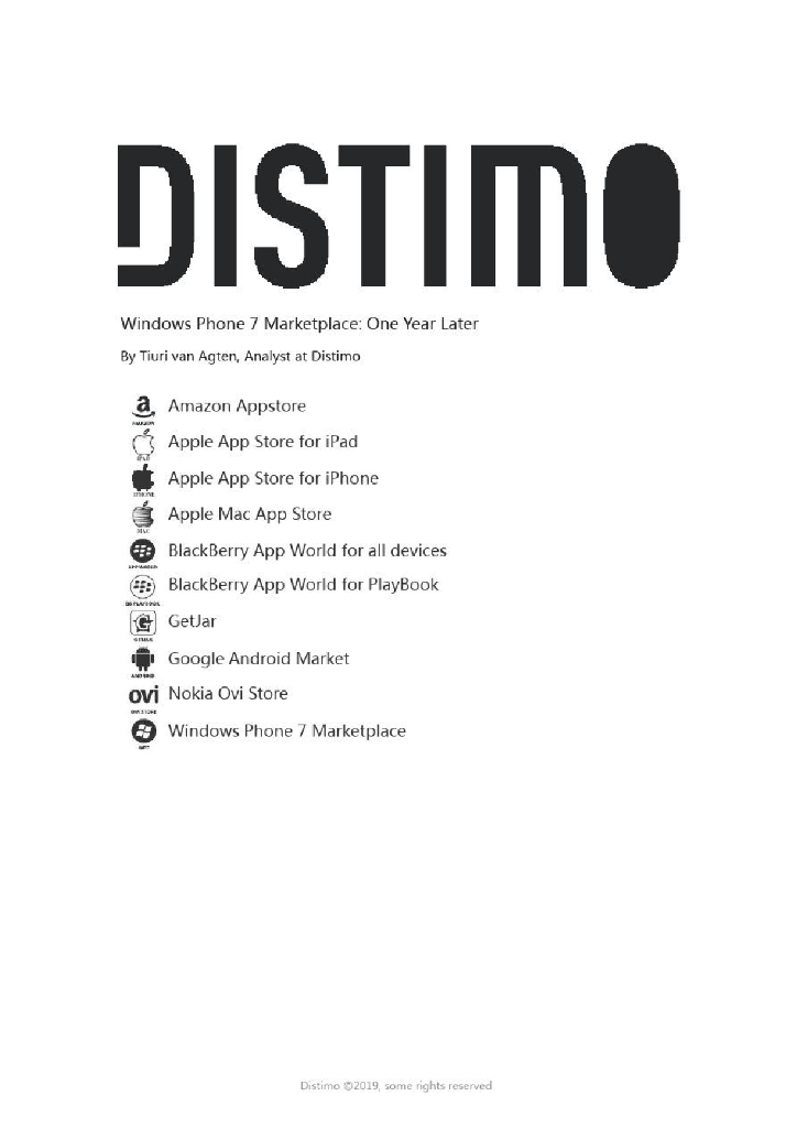 Distimo：2011年11月份WP7应用市场发展研究报告