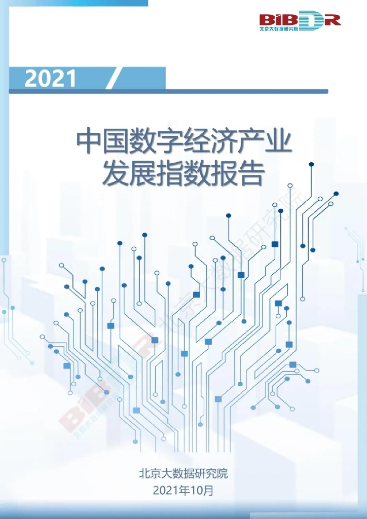 北京大数据研究院：2021中国<em>数字</em>经济产业发展指数报告 海报