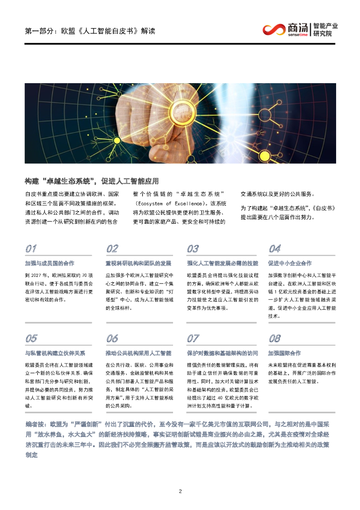 商汤智研院：《欧盟人工智能白皮书》洞察_第8页