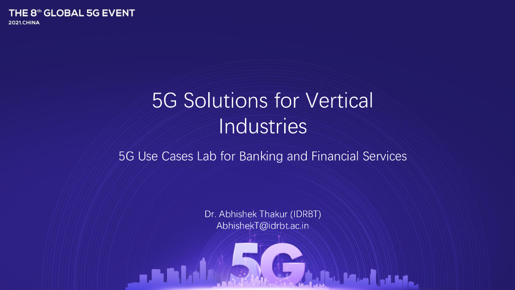 5G Use Cases Lab for Banking and Financial Services