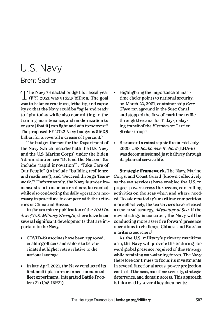 美国军力评估报告：美国海军：U.S.Navy（英文版）