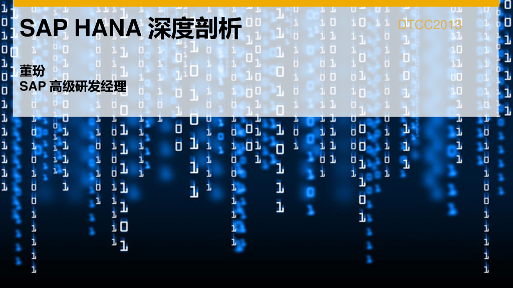 SAP HANA 深度剖析