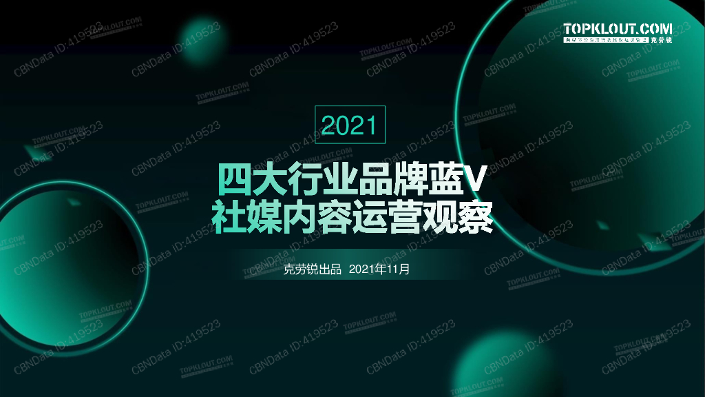 克劳锐：2021四大行业品牌蓝V社媒内容运营观察