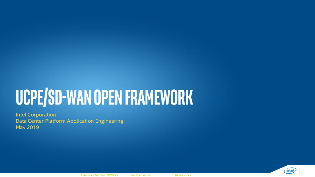 Intel：uCPE/SD-WAN open Framework