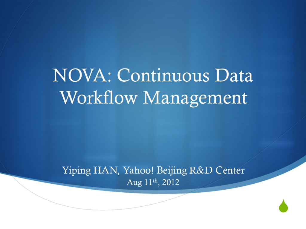 韩轶平：NOVA Continuous Data Workflow Management