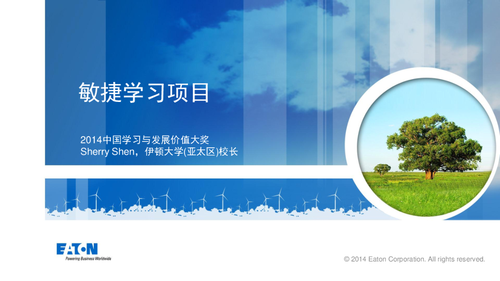 伊顿大学：敏捷学习项目2014年学习与发展大奖