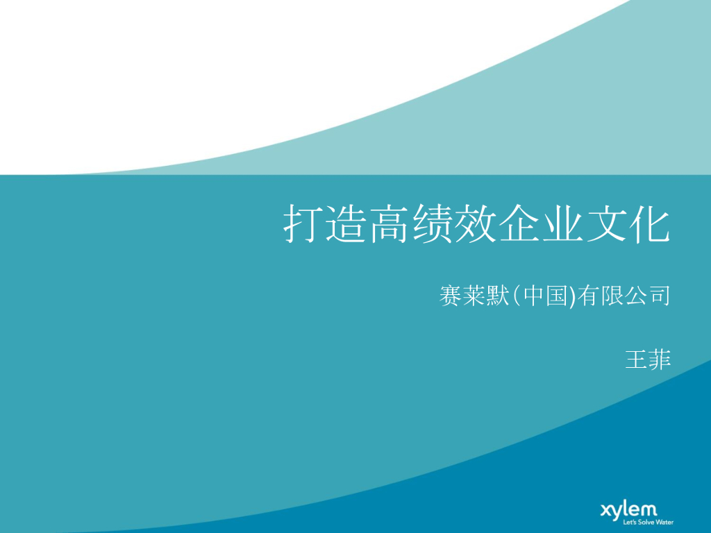 赛莱默：打造高绩效企业文化