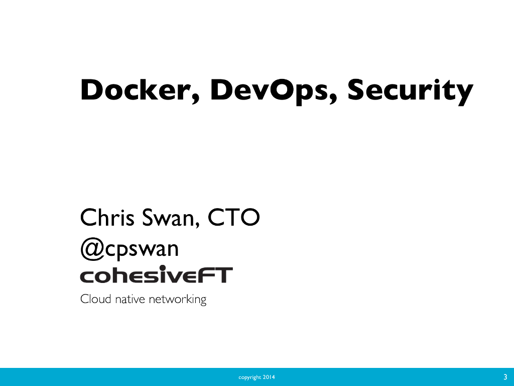 ChrisSwan：Docker DevOps Security