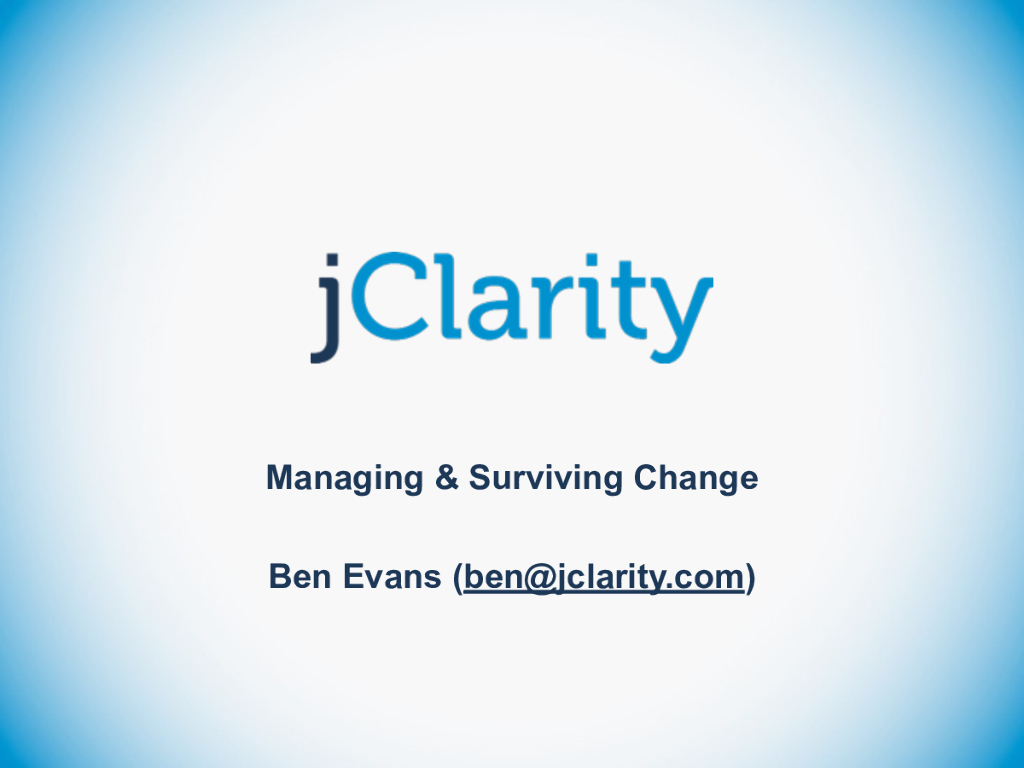 BenEvans：jClarity Managing & Surviving Change
