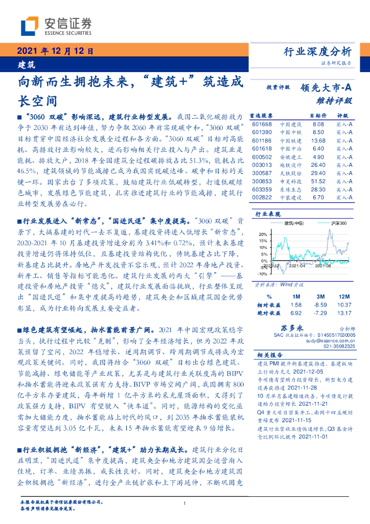 安信证券：建筑行业深度分析：向新而生拥抱未来，“建筑+”筑造成长空间 海报