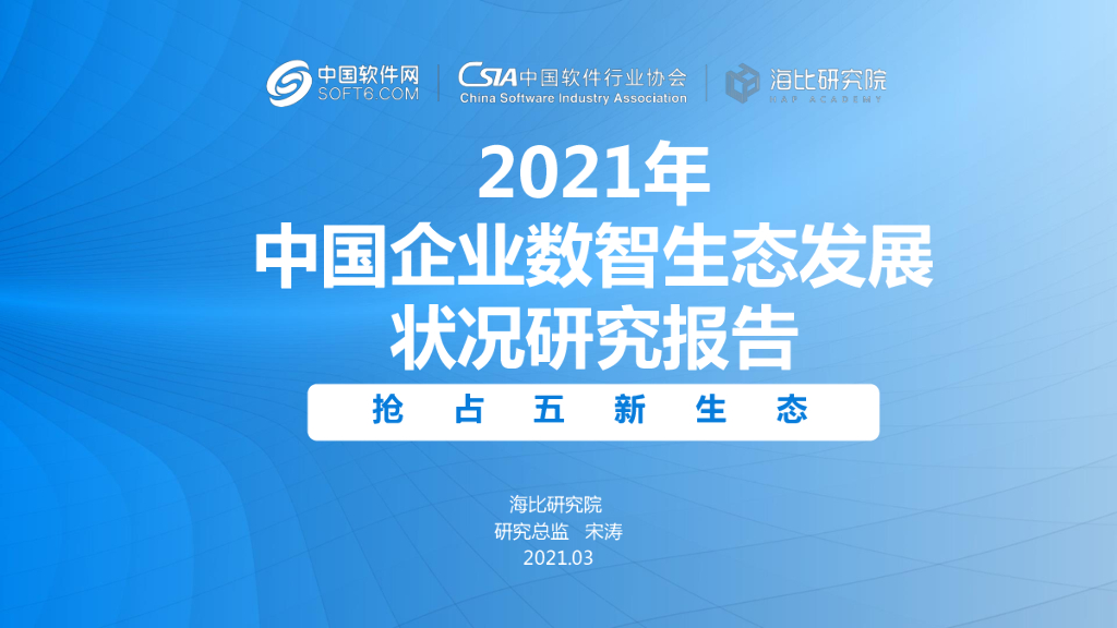海比研究院：2021年中国企业数智生态发展状况报告——抢占五新生态