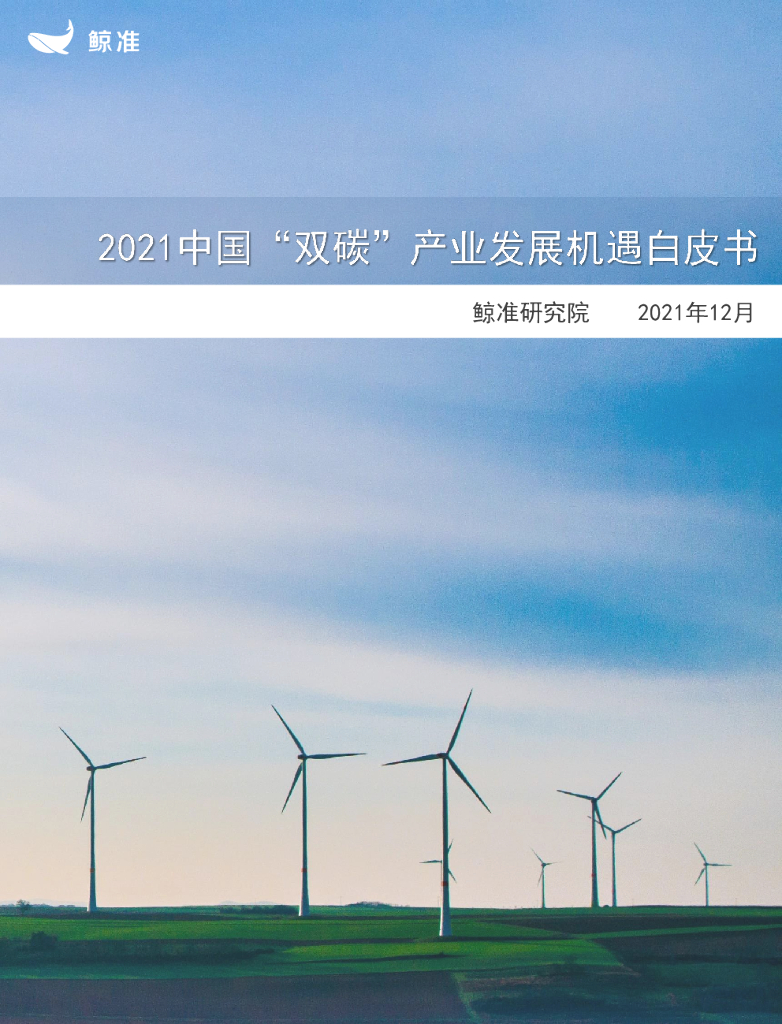 鲸准：2021中国“双<em>碳</em>”产业发展机遇白皮书 海报